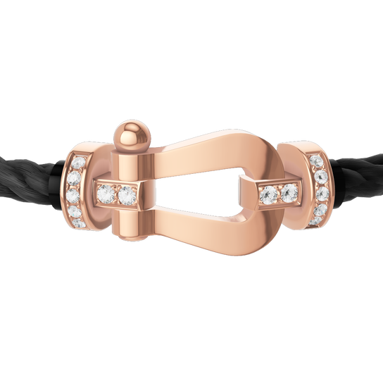 Force 10 Large Rose Gold and Diamond Pav&eacute; Cable Bracelet image number 1